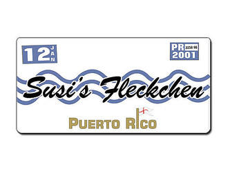 Puerto Rico Deko Fahrzeug-Kennzeichen mit individuellem Wunschtext 