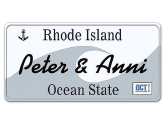 Rhode Island US Deko Autokennzeichen mit individuellem Wunschtext 