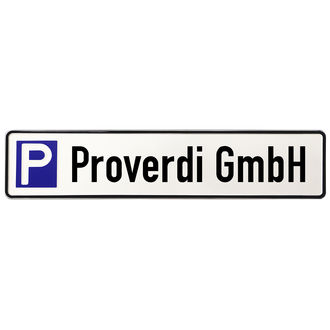 Schild aus Aluminium - Parkplatz mit dem Namen Ihrer Firma 