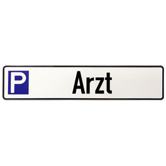 Schild Parkplatz aus Aluminium f&uuml;r Arzt, &Auml;rztehaus oder &Auml;rztpraxis 