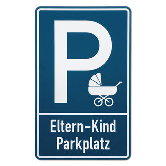 Schild Parkplatz f&uuml;r Mutter mit Kind 