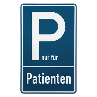 Schild Patienten Parkplatz aus Aluminium 