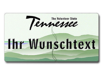 Tennessee USA Deko Kfz-Kennzeichen mit individuellem Wunschtext 