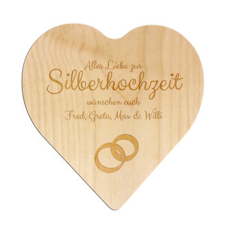 T&uuml;rschild aus Holz in Herzform 18x18x1cm mit Zimmernummer oder mit Ihrem Text 