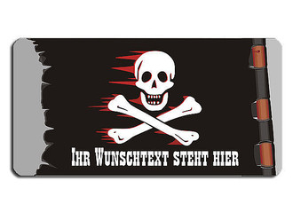 T&uuml;rschild mit Piratensch&auml;del und Ihrem individuellem Wunschtext 