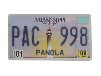 US - Grafiknummernschild Mississippi Leuchtturm 
