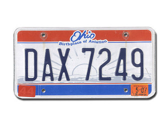 US - Grafiknummernschild Ohio Birthplace of Aviation 