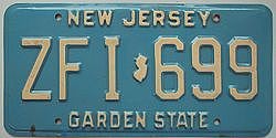 US - Nummernschild New Jersey 