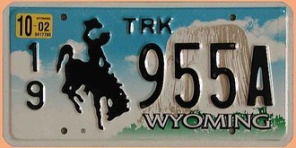 US - Nummernschild Wyoming Devils Mountain 
