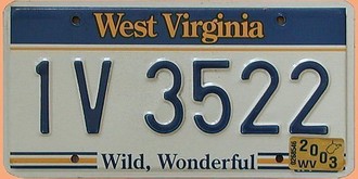 US - Nummernschilder West Virginia 