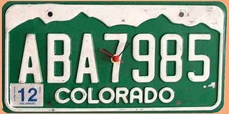 US - Nummernschilduhr - Colorado - 