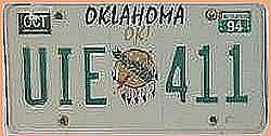 USA - Nummernschild Oklahoma 