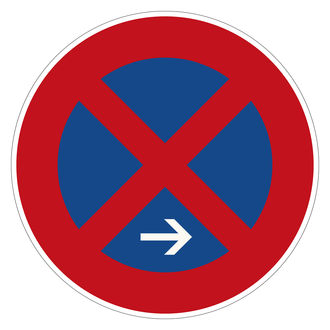 Verkehrsschild - Halteverbotsschild, absolutes Halteverbot bzw. Parkverbot 