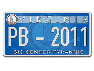 Virginia USA Deko PKW-Schild mit individuellem Wunschtext 