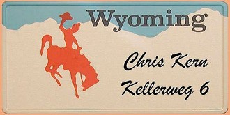  Wyoming-Boosterplate mit Reiter als Hausnummer/ T&uuml;rschild 
