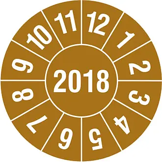 Prüfplakette - mit Jahresfarbe »Jahreszahl: 2018« 