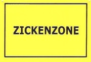 Schild als Postkarte: Zickenzone 