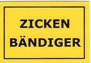 Schild als Postkarte: Zickenb&auml;ndiger 