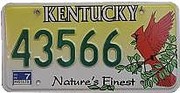 US - Grafiknummernschild Kentucky  