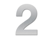 Hausnummer 2 - Schriftart Klassik aus Edelstahl  