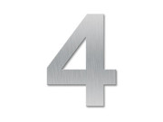 Hausnummer 4 - Schriftart Klassik aus Edelstahl  