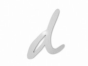 Kleinbuchstabe d - Schriftart Design aus Edelstahl  