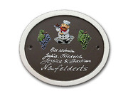 Keramik - T&uuml;rschilder Klassik Art in braun 28x24 cm 