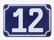  Blaue gepr�gte Hausnummer 12 (Hausnummernzuschnitt)