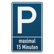 Schild zur Kennzeichnung von Fl&auml;chen zum kurzen Parken aus Aluminium 