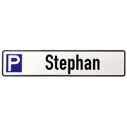 Aluminium Parkplatzschild mit Vornamen des Besitzers 