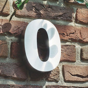 3D Hausnummer 0 aus Edelstahl - H&ouml;he 16 cm Tiefe 3cm  