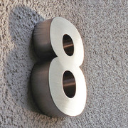 3D Hausnummer 8 aus Edelstahl - H&ouml;he 16 cm Tiefe 3cm  