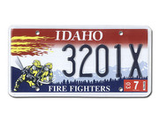 US - Grafiknummernschild Idaho Feuerwehr 