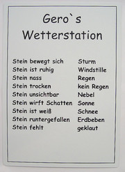 Aluminiumschild f&uuml;r einen Wetterstein in A4 mit Ihrem Wunschtext 