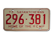 Kanadisches PKW- Schild Saskatchewan 