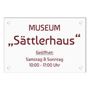 Design Acrylschild mit ein- oder zweizeiligem Text - Größe 26 x 20 cm
