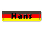 Namensschild mit deutscher Flagge und Ihrem Wunschtext 