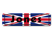 Namensschild mit Grossbritannien - Flagge und Ihrem Wunschtext 