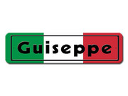 Namensschild mit italienischer Flagge und Ihrem Wunschtext 