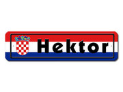 Namensschild mit Kroatien - Flagge und Ihrem Wunschtext 
