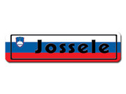 Namensschild mit slowenischer Flagge und Ihrem Wunschtext 