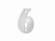 kleine Hausnummer"6" in der Schriftart "Classic" aus Edelstahl
