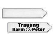 Metall Richtungspfeil zur Trauung