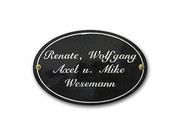 Ovales Emaille Tuerschild mit 3- zeiligem Wunschtext  