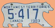 Kanadisches Nummernschild Northwest Territories 