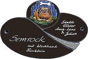 Keramik - T&uuml;rschild f&uuml;r die Haust&uuml;r in dunkler Naturf&auml;rbung 