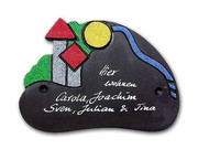 Keramik - T&uuml;rschild Grafic Design in Granitoptik 