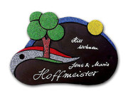 Keramik - T&uuml;rschild Grafic Design in Naturfarben 