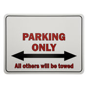 PVC - Parkplatzschilder: - Parking only - mit Ihrem Wunschtext 