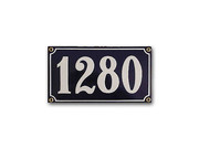 Gro&szlig;es Metall Emaille Schild Hausnummer mit 4 Zeichen 